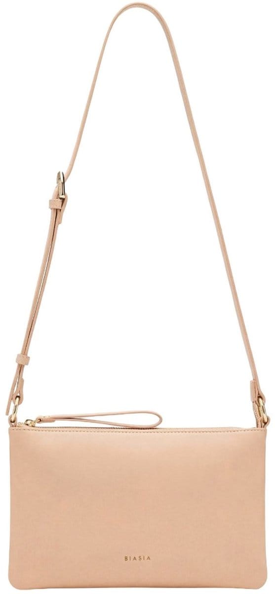 BIASIA Leren schoudertas Flat Crossbag Cipria roze