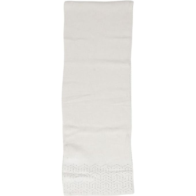 Witte Gebreide Sjaal met Textuurpatroon