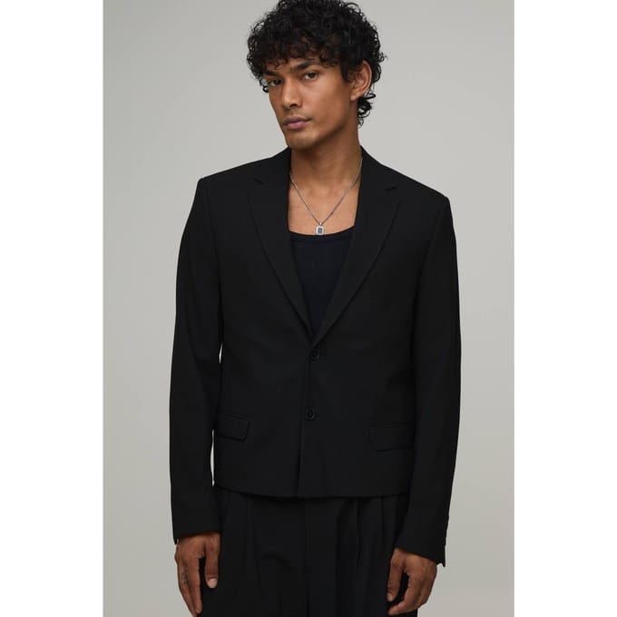 Getailleerd Gecropte Boxy Colbertjasje | Black | Size 36
