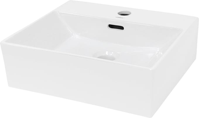 Vierkante wastafel met overloop 41,5x36x13 cm wit keramiek LuxeBath