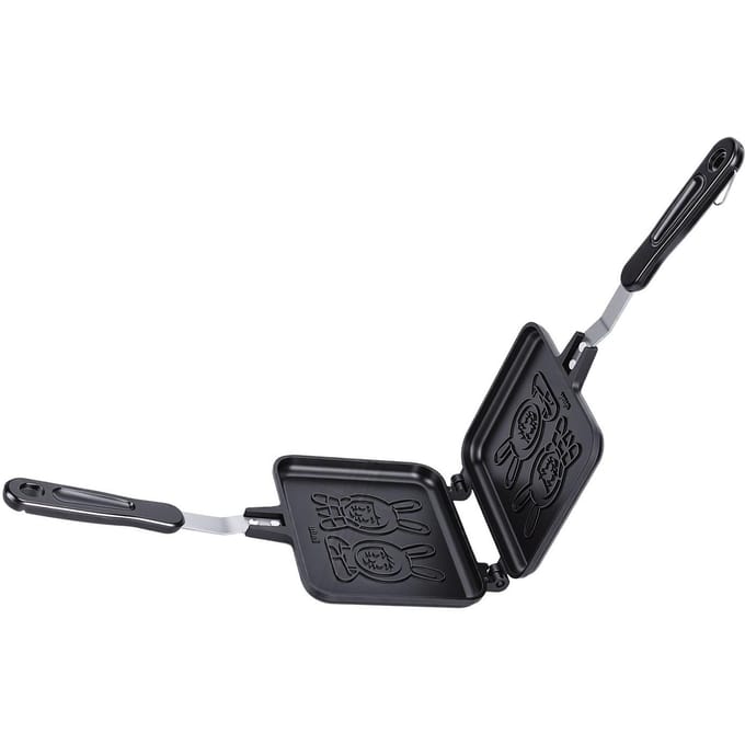 Fabricant Double Face   Motif Antiadhésif Plaque de Cuisson Panini Press Pan avec Poignée pour le Camping gray