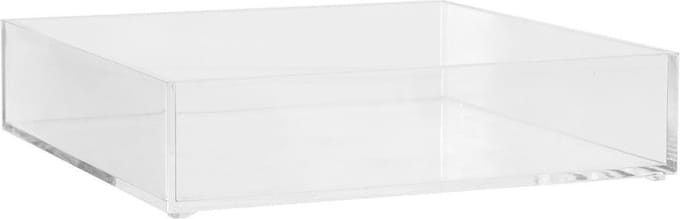 5Five Make-up houder box - 20 x 20 x 5 cm - transparant kunststof - Nagellak - Sieraden - Organizer bakjes - sorteer vakjes