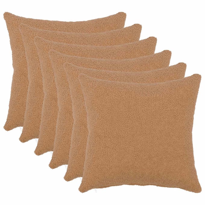 vidaXL - Kussensloop - 6 - pcs - HEERLEN - Beige - 30 - x - 30 - cm - Bouclé