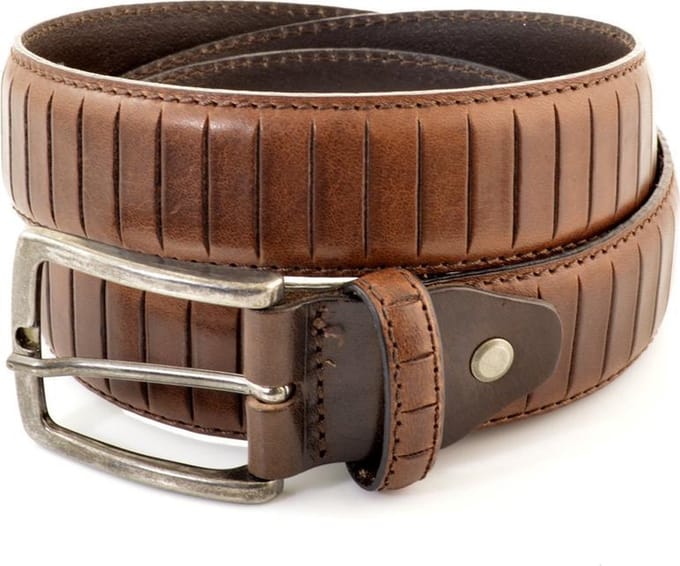 Muller & Sons Vintage Heren Broekriem Bruin 95 cm