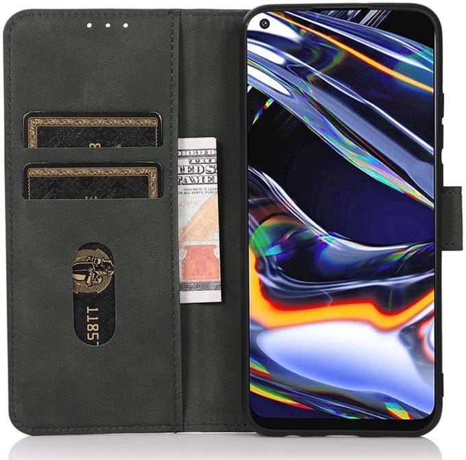 KHAZNEH Hoesje Geschikt voor Google Pixel 8a | Retro Wallet | Portemonnee Book Case | Standaard | Pasjeshouder | Groen