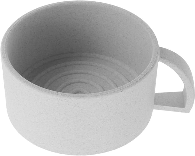 Scheerzeepbakje Met Handvat - Scheerkom Mok - Glad Scheren - 3D Schuimstructuur - 15 x 12 x 5.9 cm