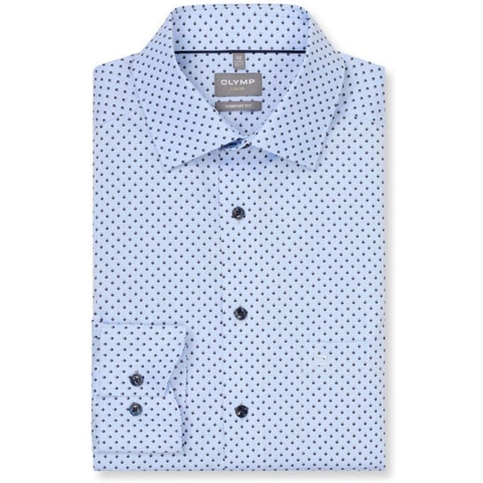 OLYMP Luxor Overhemd, Comfort Fit, New Kent, Bleu