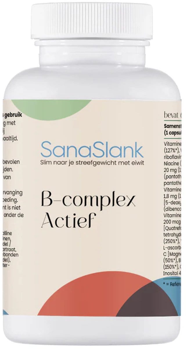 SanaSlank Vitamine B-Complex 60 Caps - Quatrefolic - Dubbele B12 - Vegan - Glutenvrij