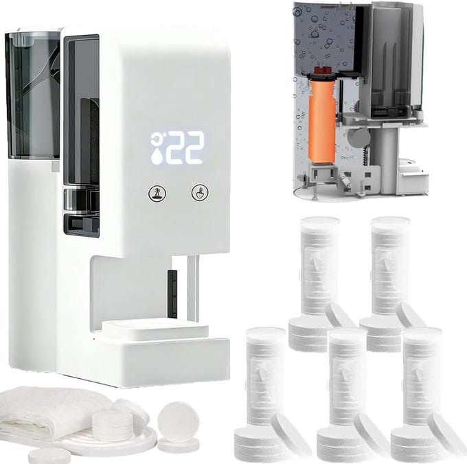 Warme Handdoek Dispenser - Handdoek Stomer - Gezichtsbehandelingen Thuis - 5 Seconden Opwarming - 20 Vellen Capaciteit - Wit