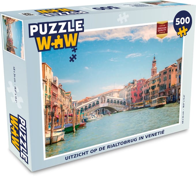 Puzzel Uitzicht op de Rialtobrug in Venetië - Legpuzzel - Puzzel 500 stukjes