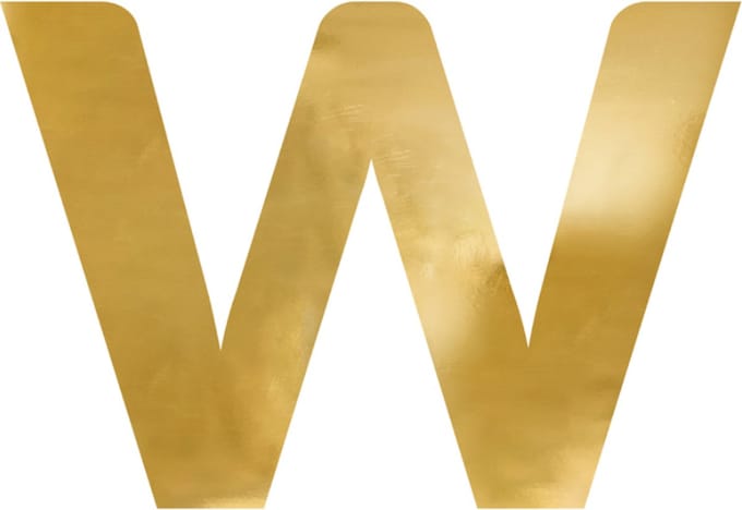Partydeco - Spiegel Letter W Goud - 88 x 60 cm