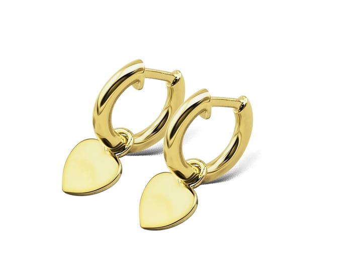 Oorringen met Hartje Zilver Gold-plated JE012G