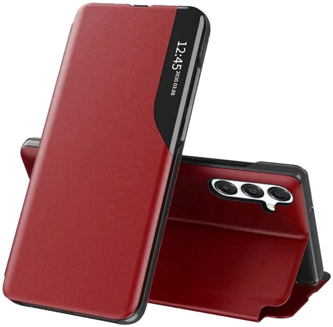 Hoesje geschikt voor Samsung Galaxy S25 FE - Techsuit eFold Book Case - Rood