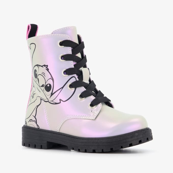 Lilo & Stitch meisjes veterboots zilver roze - Maat 26