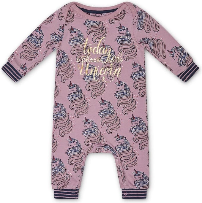 Charlie Choe Jumpsuit Roze unicorn - Maat 68