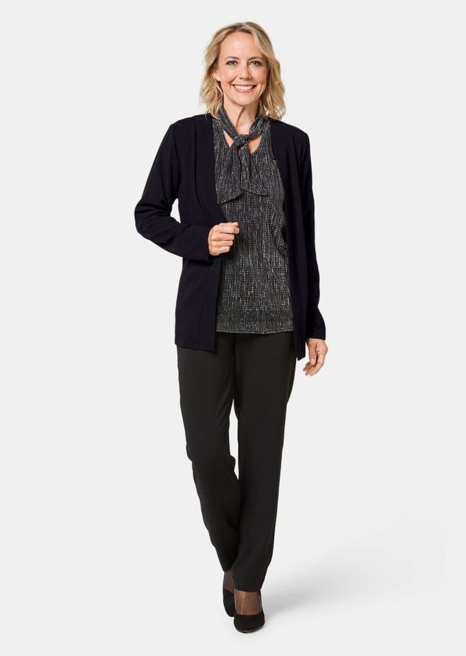 Chic, lang jasje - zwart - Gr. 40 van Goldner Fashion
