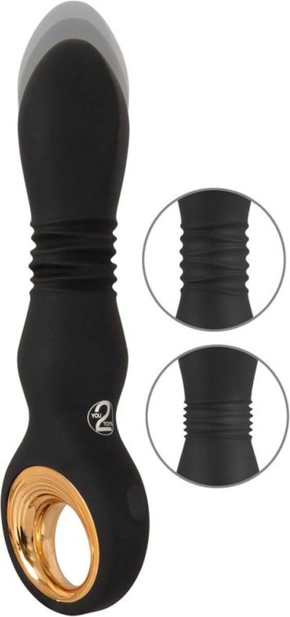 Strong Thrusting Vibrator Black Soft Touch textuur Volledig Waterproof