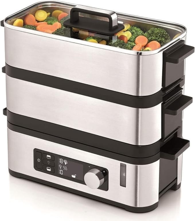 Core® Stoomkoker - Stoomkokers - Stoompan - Zilver - 28cm x 14cm x 28cm