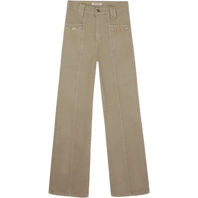 Rechthoekige broek met decoratieve riem voor dames Silbon