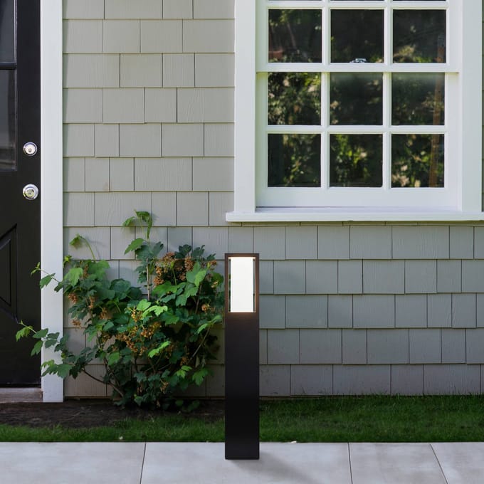 Searchlight Sokkellamp Avenue, zwart, hoogte 45 cm, metaal