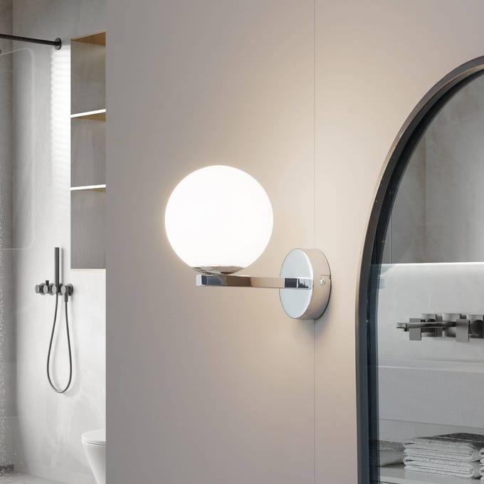 Lucande - Wandlamp - 1licht - Staal, glas - H: 16.7 cm - G9 - chroomkleurig
