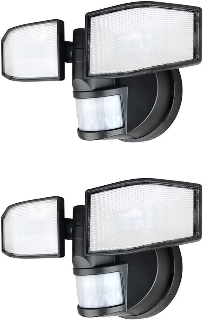 2 Pack Draadloze LED Buitenlamp met Bewegingssensor - 400 Lumen - IP44
