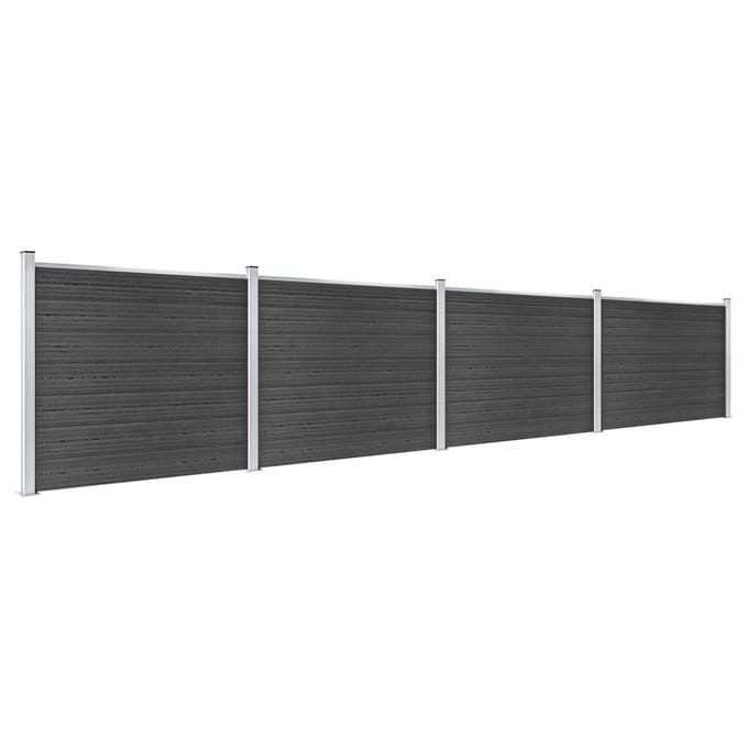 vidaXL - Schuttingpanelenset - 699x146 - cm - HKC - grijs