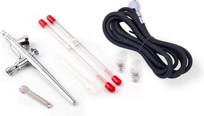 Fengda FE-207K(BD-207K) Airbrush Pistool set – Double Action – 3x Nozzle Set
