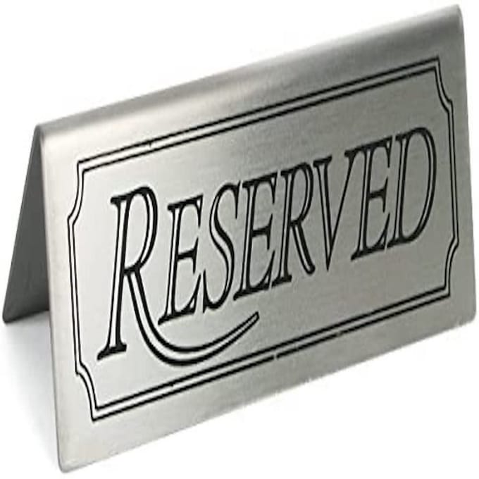 Gereserveerd bord - Reservering teken - Tafel aankleding - Set van vijf - 16 x 7 cm
