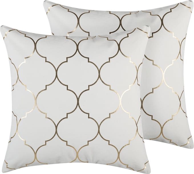 ALYSSUM - Sierkussen set van 2 - Gebroken wit - 45 x 45 cm - Katoen