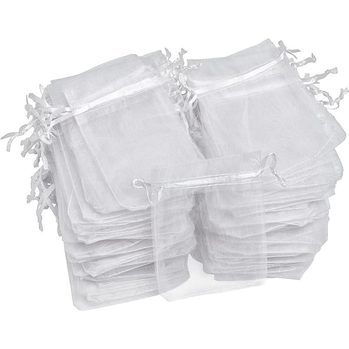 VBS Organza zakjes "11,5 x 15 cm", 100 stuks - Wit