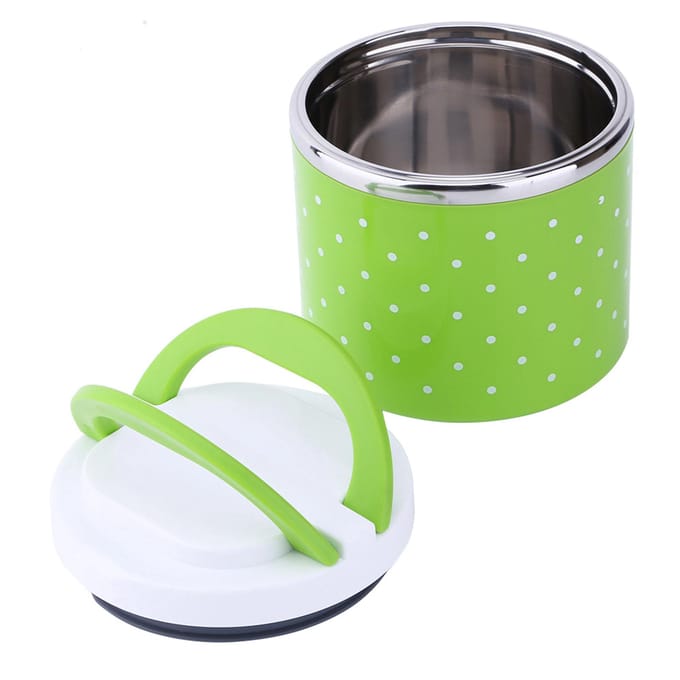 1 Laags Roestvrijstalen Isolatie Thermo Thermische Lunchbox Voedselcontainer Warm green