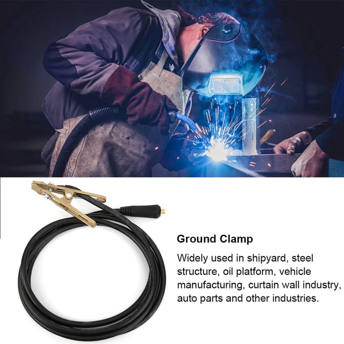 Pince de masse en laiton pour soudage TIG 260 A, pince de masse pour poste de soudage à l'arc MMA, 3 mètres, 25 mm²