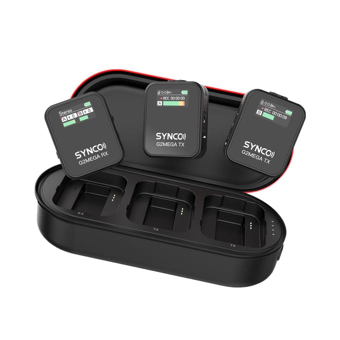 SYNCO G2MEGA 1-Trigger-2 2,4G Draadloos Microfoonsysteem Clip-on Microfoon 200M Zendbereik 1-Trigger-2