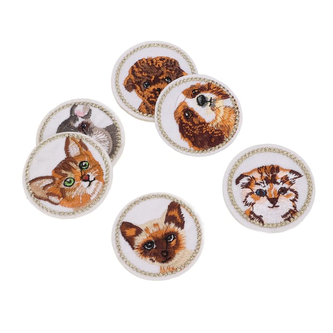 6 Pièces Patchs thermocollants Motif Animal Mignon Operation Facile Largement Utilisés Coton Durable Léger Patchs pour Jean pour Bricolage brown