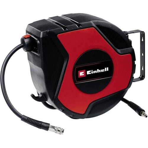 Einhell Persluchtslanghaspel TC-PH 150 - Slanglengte 15 m + 1,5 m aansluitslang - Binnendiameter van de slang 9 mm - Max. werkdruk 16 bar - Incl. wandhouder