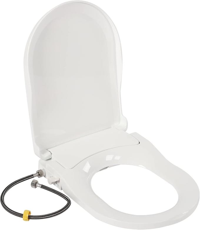 D-Type Toiletbril met Geïntegreerd Bidet en Dubbele Sproeiers, Afneembaar - Wit