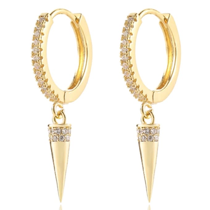 LGT JWLS Oorringen met Conische Cilinder Hanger - Conical Goudkleurig