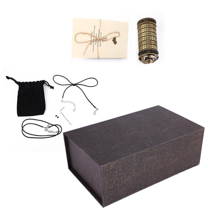 Klassieke Da Vinci Wachtwoord Letter Code Slot Ringhouder Romantisch Cadeau met Ring gray