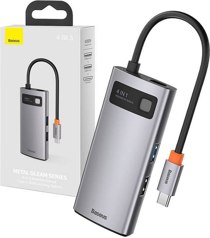 Baseus USB-C Hub HDMI 4K 60Hz 6-in-1 Adapter Snelle 10Gbps USB 3.2 Splitter Type-C PD100W met RJ45 voor Laptop Macbook Pro Air Hub