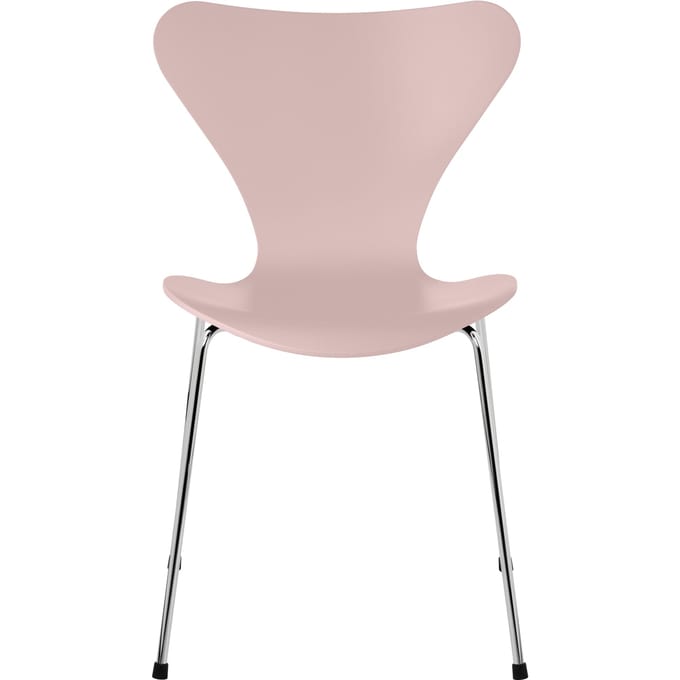 Fritz Hansen Serie 7 3107 Stoel - lak - pale rose - verchroomd