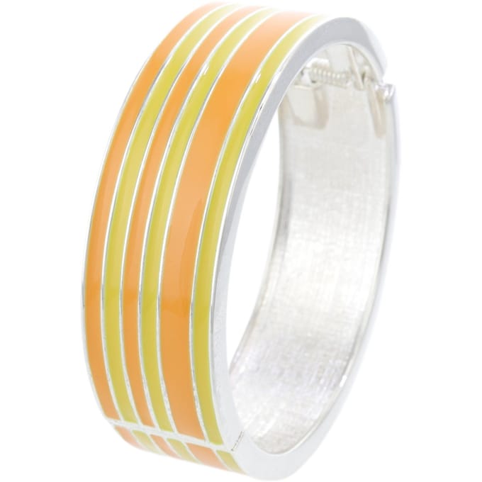 Behave - bangle armband oranje-geel strependesign - zomertrend