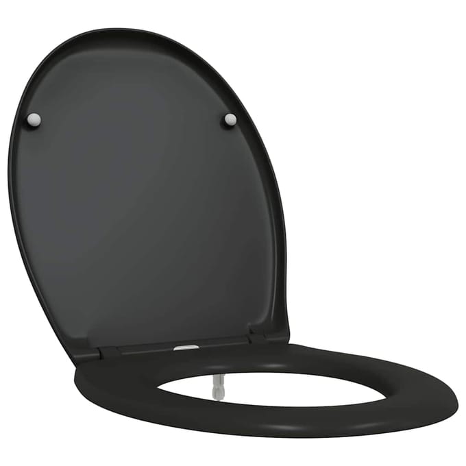 vidaXL - Toiletbril - Zwart - 47 - x - 37 - x - 4 - cm - Duroplast
