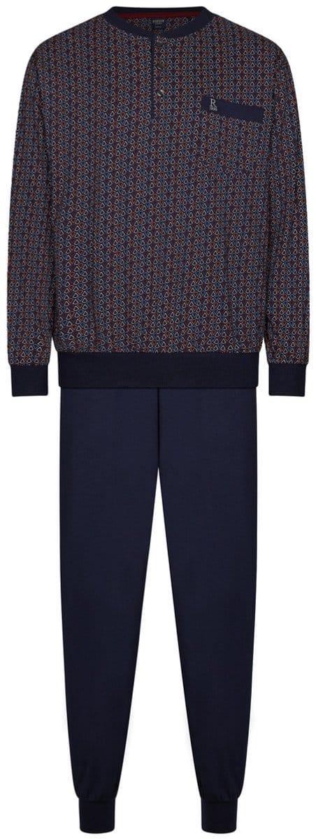Robson - Pyjama - Katoen - Blauw - Knoopsluiting - Maat 56