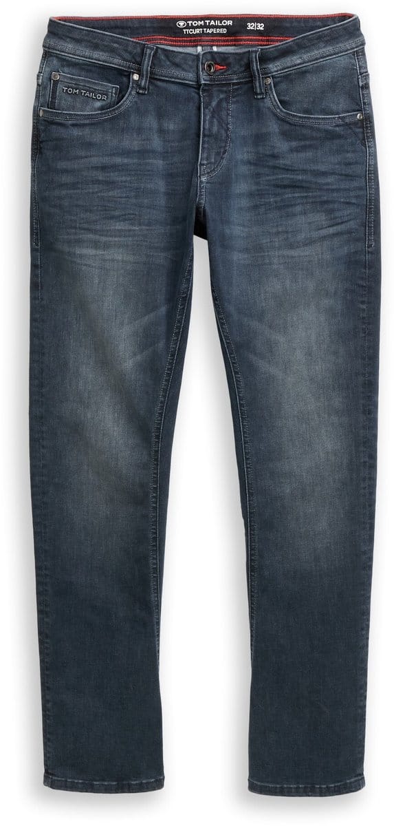 Tom Tailor - TTCURT TAPERED jeans met stretch - Maat 34/30 - blue black denim