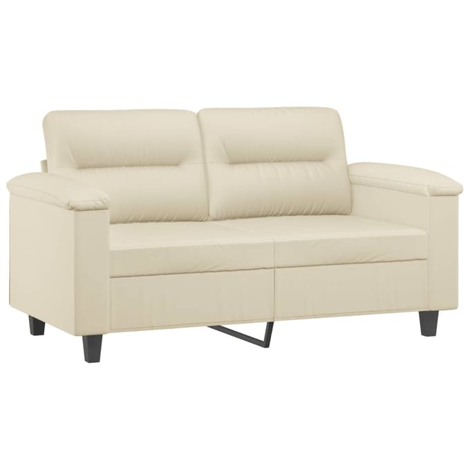 vidaXL - 2-delige - Loungeset - met - kussens - kunstleer - crème