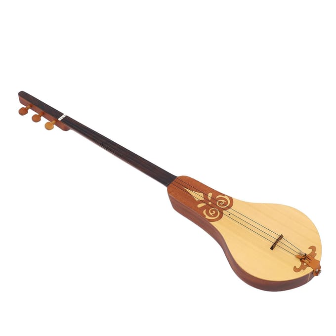 Dulcimer Gitaar Sparren en Mahonie 3-snarig Draagbare Dulcimer voor Oefening Optreden brown
