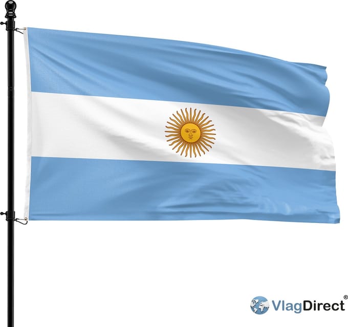 VlagDirect - Argentijnse vlag - Argentinië vlag - 90 x 150 cm.
