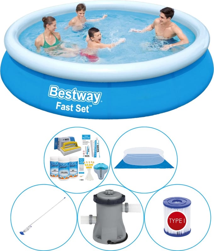 Fast Set Rond 366x76 cm - 6-delig - Zwembad Super Deal