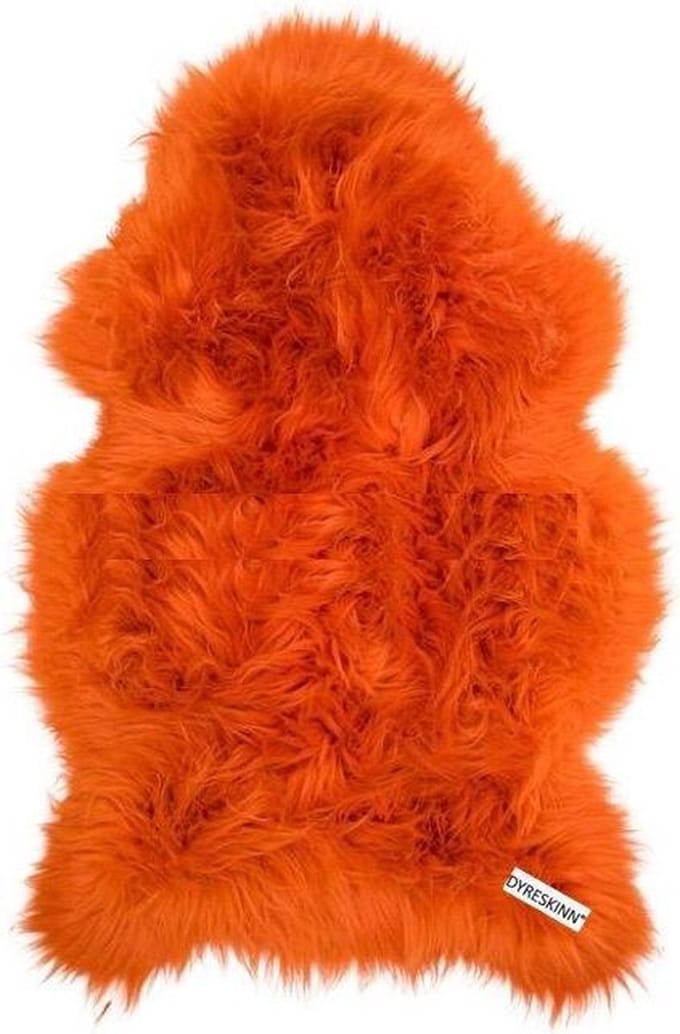 Dyreskinn schapenvacht - oranje - ca. 100 x 65 cm
